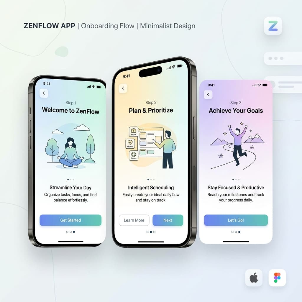 I will design polished mobile app onboarding screens