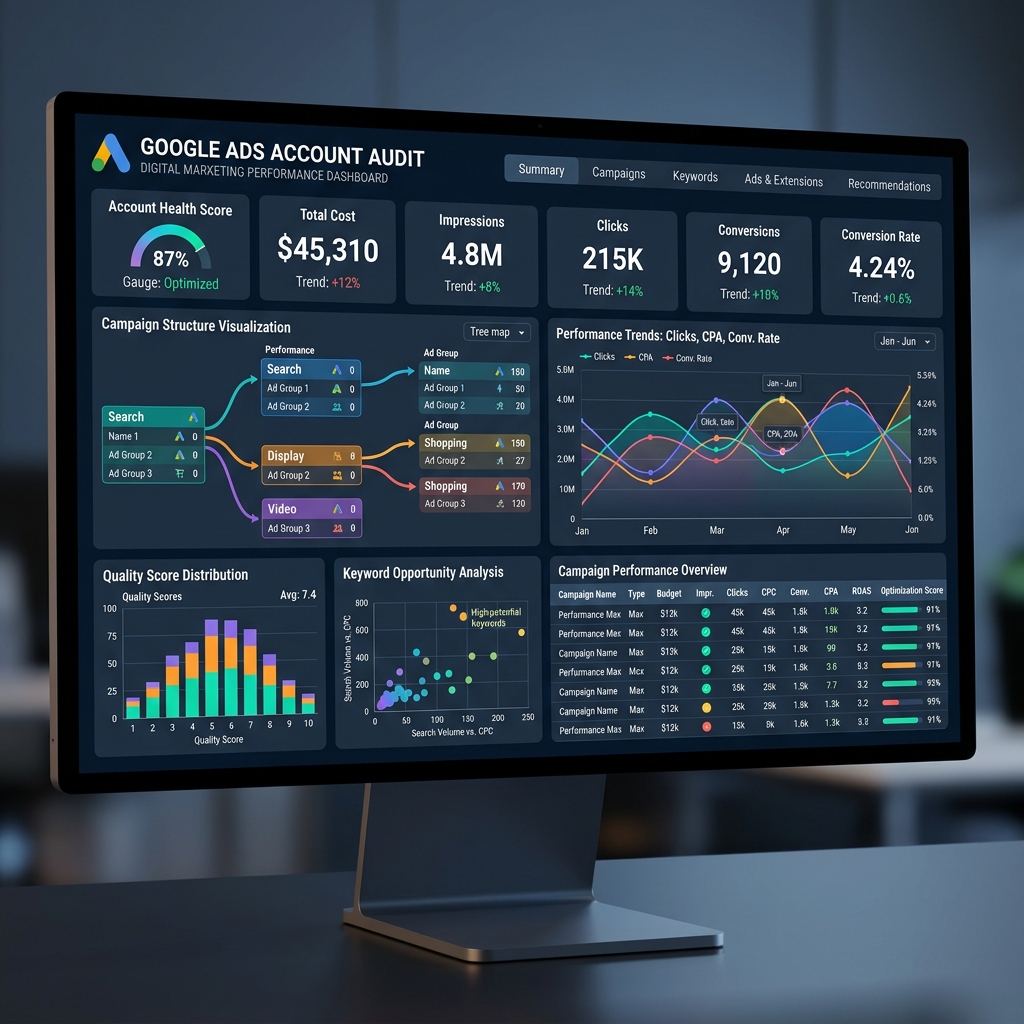 I will audit your Google Ads account and campaign structure